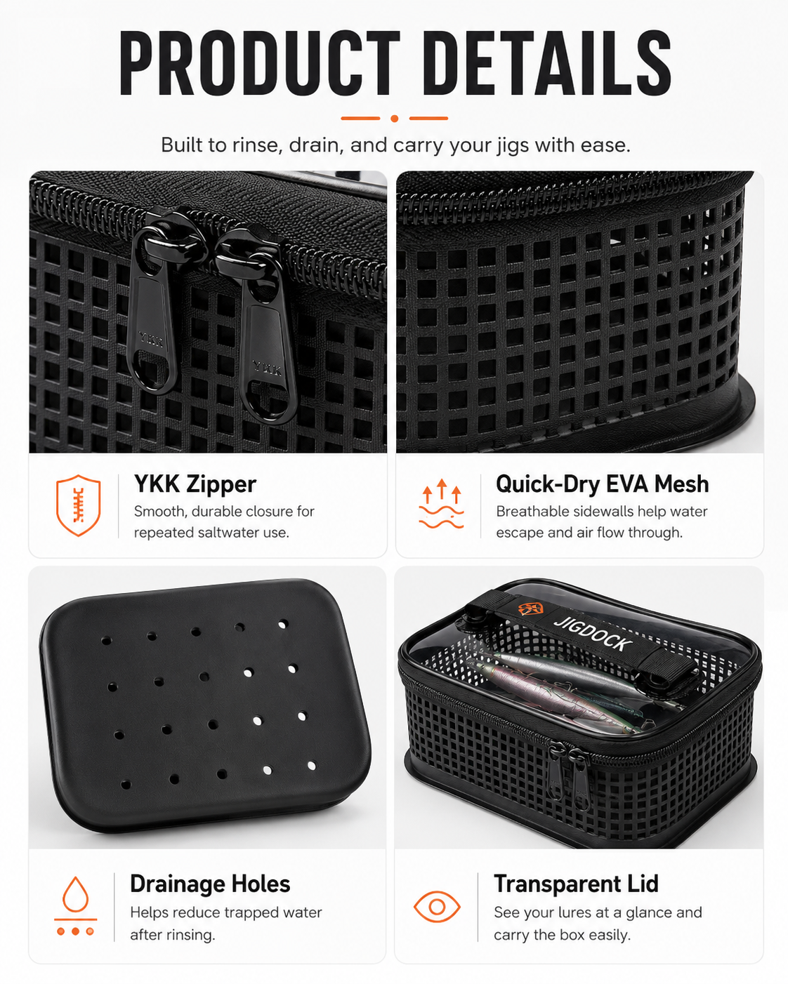 JigDock Rinse Box – Rinse, Drain & Store Fishing Lures