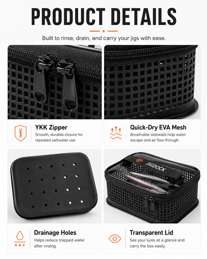 JigDock Rinse Box – Rinse, Drain & Store Fishing Lures