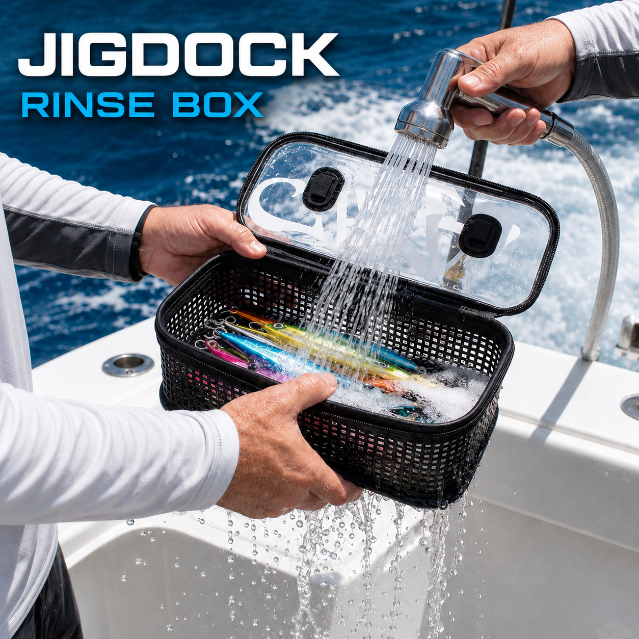 JigDock Rinse Box – Rinse, Drain & Store Fishing Lures